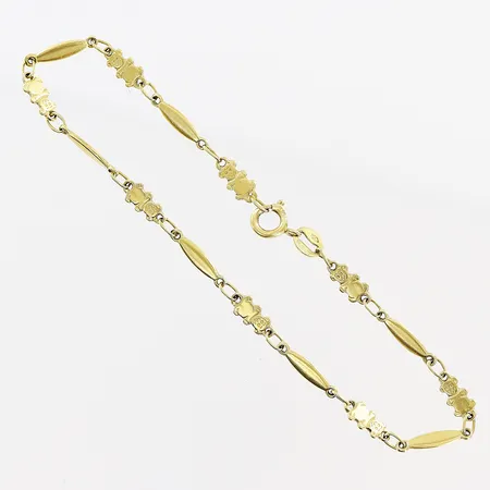 Armband, nallebjörnar, 18,5cm, bredd 2,5-3,5mm, skevt lås, 18K Vikt: 4,1 g