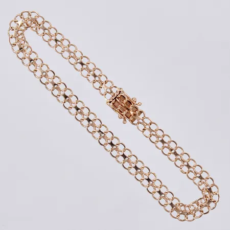 Armband X-länk längd ca 19,2cm, bredd ca 6mm, Norens Guldatelje 1969, 18K Vikt: 5,6 g