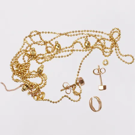 Diverse guld, defekter, av, skeva, länkdel, 18K, Vikt: 4,5 g