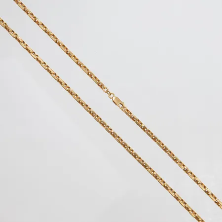 Kedja, längd ca 55,2cm, bredd 4,2mm, GHA, 18K Vikt: 14,3 g