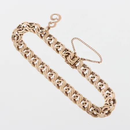 Armband Bismarck, slitage, längd ca 19.5 cm, 18k. Vikt: 24,3 g