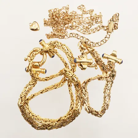 Diverse guld, stenar, skadat, defekt, 18K  Vikt: 59 g