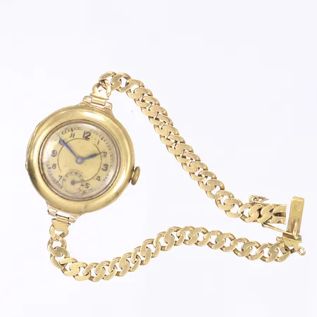 Damur, Ø22mm, defekt/fungerar ej, länken daterad 1940, svag gravyr, 18K, bruttovikt 18,3g Vikt: 0 g