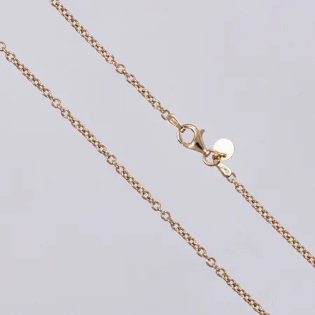 Kedja, längd: ca 55,5cm, bredd: ca 2mm, GHA, 925/1000, förgyllt silver