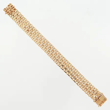 Armband X-länk 17,5cm, bredd: 19mm, kistlås, monogramgravyr,  18K  Vikt: 36,5 g