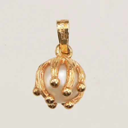 Hänge pärla, längd 15mm, Ø8,5mm, 18K Vikt: 1,9 g