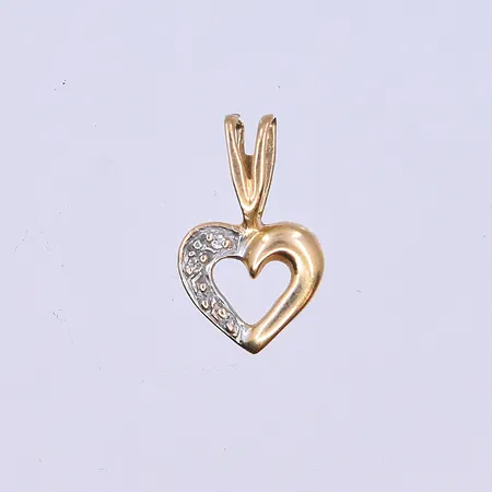 Hänge hjärta, längd 13 mm, bredd 8 mm, 18K. Vikt: 0,6 g