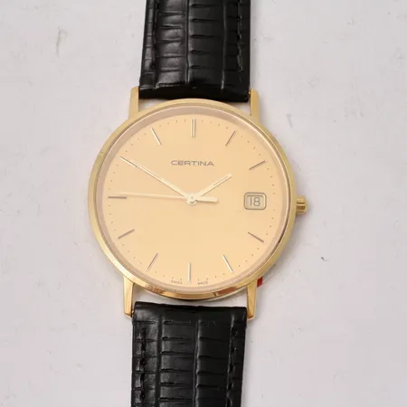 Herrur Certina Priska, Ø33mm, 18Kguld, oanvänd, cert, garantikort, box.
