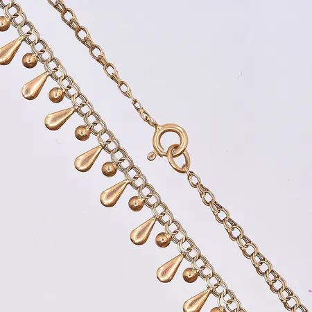 Collier Bismarck, längd 43 cm, bredd länk 3 mm, 18K. Vikt: 5,2 g