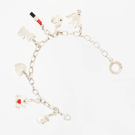 Armband Thomas Sabo med sju berlocker, 18cm, kedjans bredd: 5mm, silver 925/1000 Vikt: 26,5 g