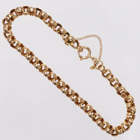 Armband, Ärtlänk, längd ca20cm, bredd 6mm, ihålig, buckliga länkar, 18K Vikt: 7,3 g