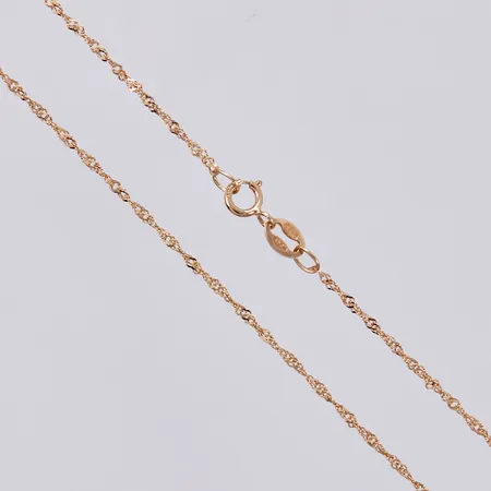 Kedja singapore, längd: ca 38cm, bredd: ca 1mm, 18K Vikt: 1 g