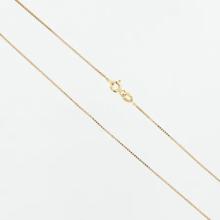 Kedja Venezia 38cm, bredd: 1mm, klämskador, 18K  Vikt: 2,3 g
