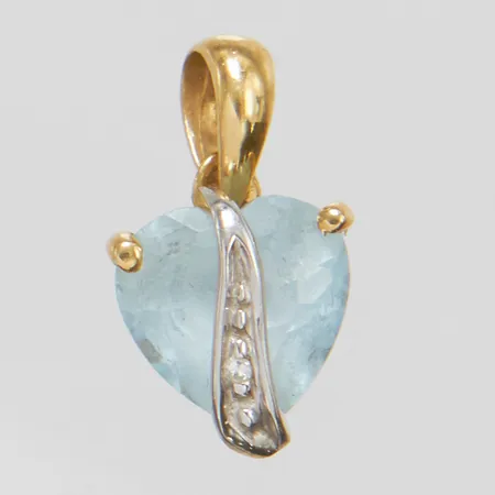 Hänge, topas samt diamant 1 x ca 0,005ct, längd ca 13mm, bredd 7,5mm, 18K Vikt: 0,8 g