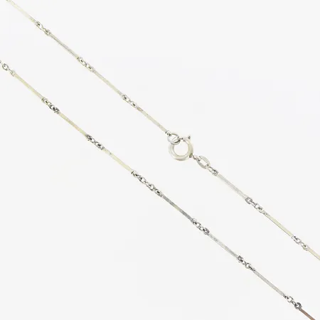 Kedja, stavlänk, 55cm, bredd 1mm, 835/1000 silver Vikt: 5,1 g