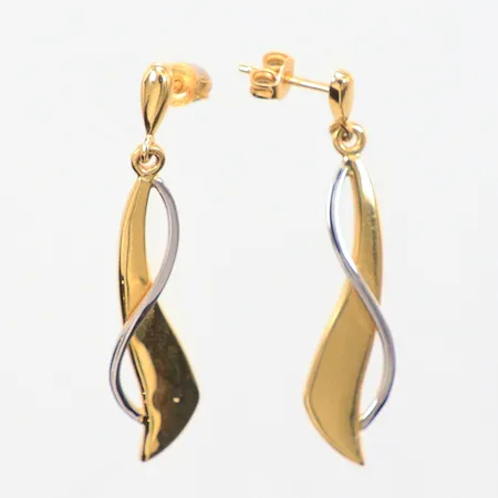 Ett par örhängen 2-färgade, 4cm, 18k  Vikt: 3,5 g