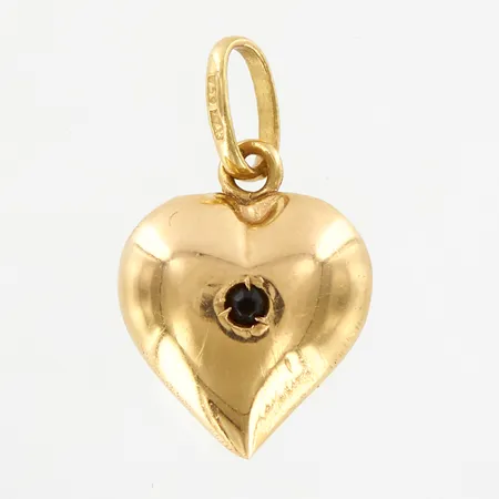 Hänge, hjärta med sten, 23mm, bredd: 12mm, 18K  Vikt: 1,1 g
