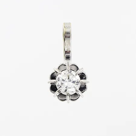 Hänge, diamant ca 0,15ct, 5,5x11,5mm, vitguld, vitguld, 18K Vikt: 0,4 g
