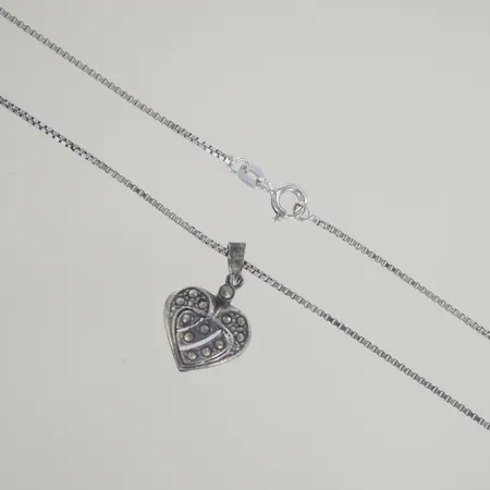 Halskedja med hänge, längd 49/2,2 cm, silver 925/1000 Vikt: 5,3 g