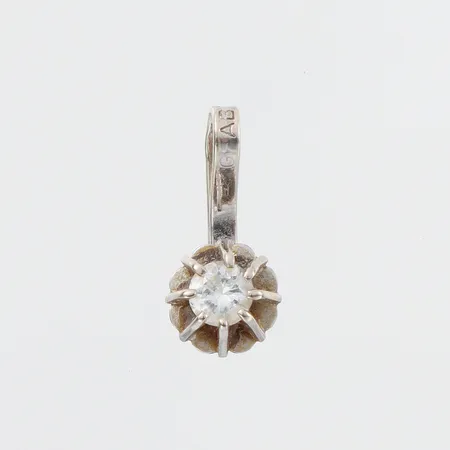 Hänge vitguld med solitär diamant,Guldfynd AB,höjd ca 10.8 mm,18k. Vikt: 0,4 g