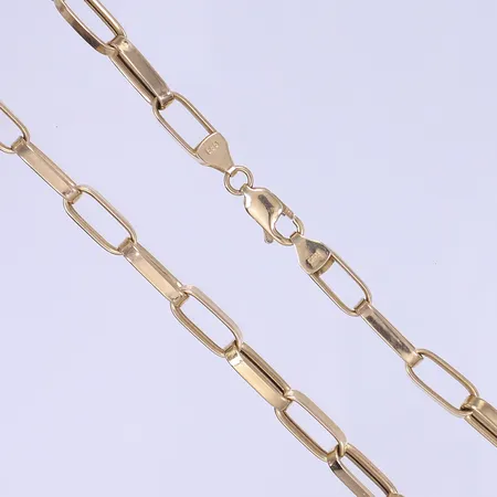 Halskedja, 54,5cm, bredd 6mm, ihålig, 14K Vikt: 14,4 g
