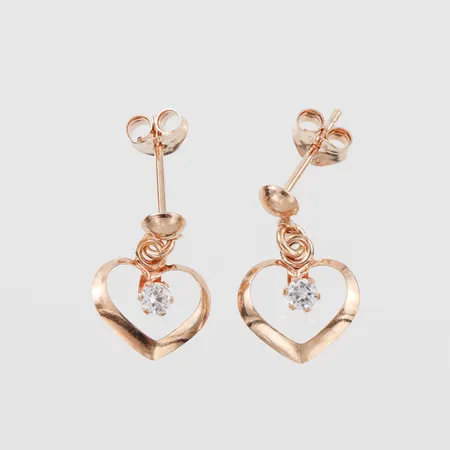 Parörhängen hjärtan med små stenar, höjd ca 15mm, 18k Vikt: 0,7 g