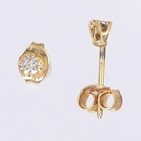 Ett par örhängen med vita stenar, Ø3mm, 18K Vikt: 0,7 g