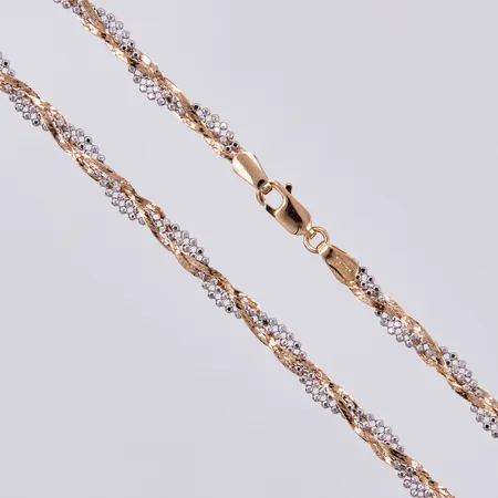 Collier vitguld,gulguld, längd ca 41,7cm, bredd ca 4mm, 18K Vikt: 7,7 g