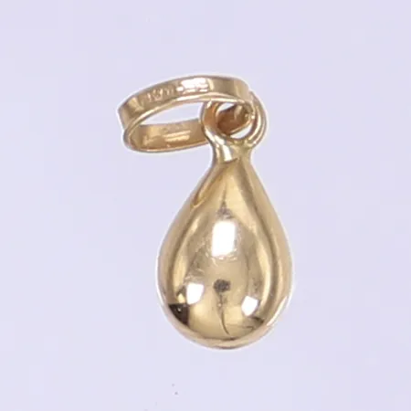 Hänge droppe, längd inkl ögla 15mm, bredd 5mm, 18K Vikt: 0,3 g