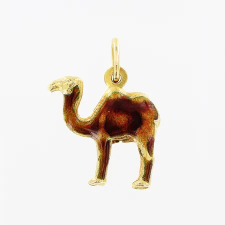 Hänge, Kamel, emalj, 22x17mm, 18K.  Vikt: 1,8 g