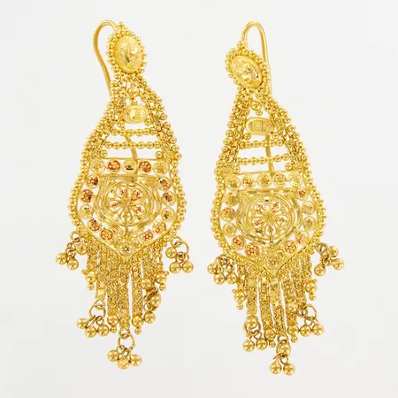 Ett par örhängen 75mm, bredd: 24mm, 21K Vikt: 19,7 g