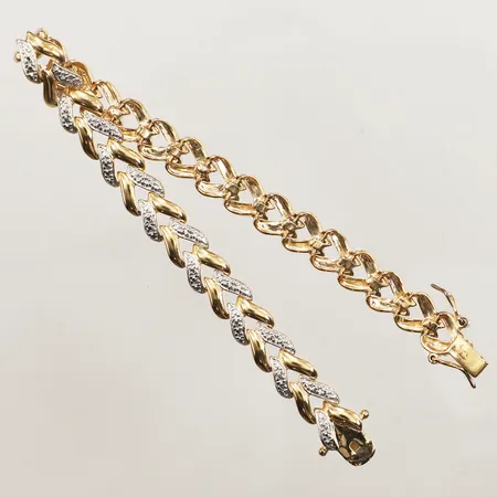 Armband, längd 19cm, bredd 7,7mm, delvist förgylld, 925/1000 silver  Vikt: 13,7 g