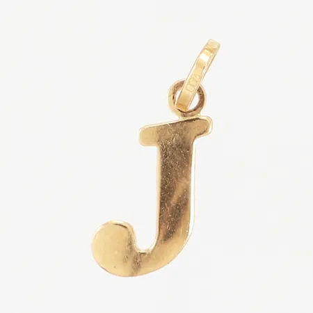 Hänge bokstav "J", längd: 18mm, 18K Vikt: 0,3 g