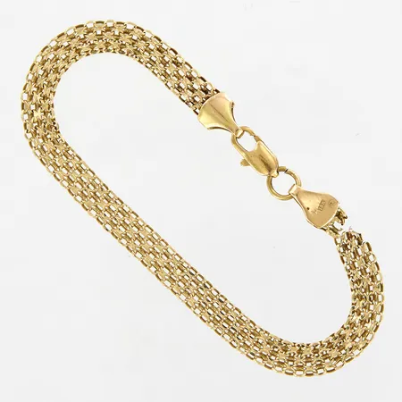 Armband, X-länk 16,5cm, bredd: 5mm, buckligt, defekt, 18K Vikt: 3 g