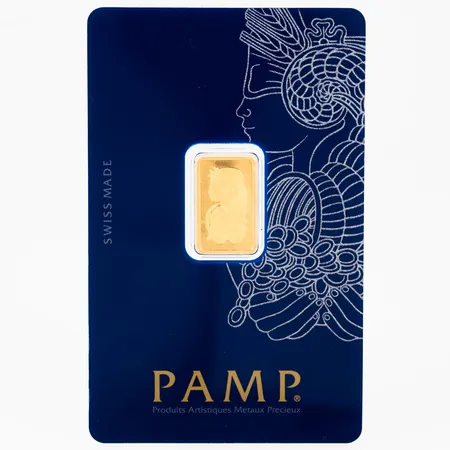 Finguldstacka PAMP Suisse 2,5g 24K (999,9/1000) Nr C637016. Plomberad.
