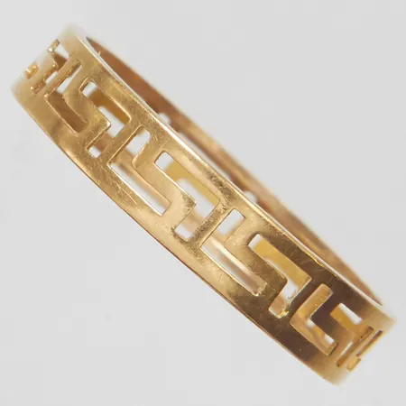 Ring, meandermönster, stl 15¾, bredd 3,5mm, 14K Vikt: 1 g
