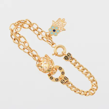 Armband, längd ca 19.5 cm, bredd 5.6 mm, 21k. Vikt: 12,5 g