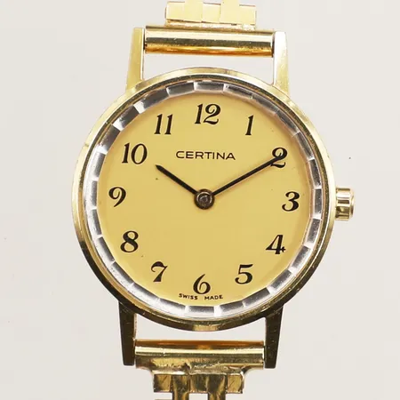 Damur Certina, 18K, Ø22mm, boettnummer; 153.9092.68, korridorlänk 18cm inkl ur, 18K, går ej, batteribytte krävs, bruttovikt: 33,5g