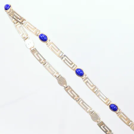 Collier, Lapis Lazuli, silver 925/1000, längd 43cm, bredd 6mm Vikt: 33,4 g