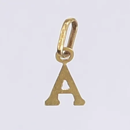 Hänge, bokstaven "A", 12x6mm, 18K Vikt: 0,2 g