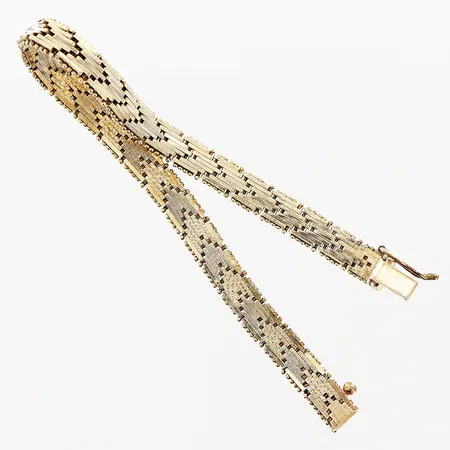 Armband 18,5cm, bredd 6mm, förgyllt, svensk importstämpel, smärre slitage, silver 835/1000, Vikt: 17,2 g