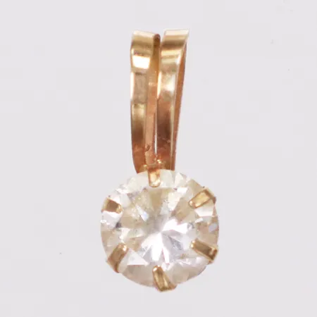 Hänge, vit sten, längd 13,3mm, bredd 2,5-6mm, skev, 18K Vikt: 0,5 g