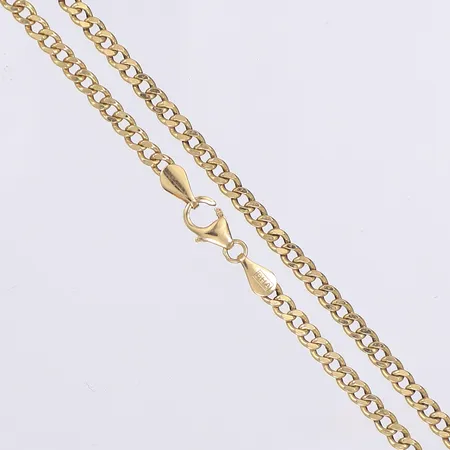 Halskedja pansar, 55cm, bredd 3mm, bruksslitage, 18K  Vikt: 5,5 g