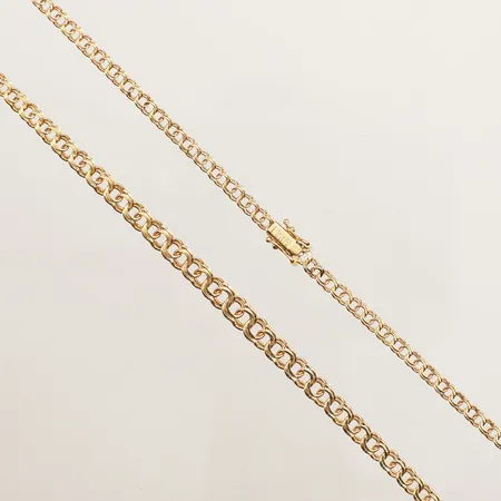 Collier doserad Bismarck, längd 44,5cm, bredd 3,3-5mm, GHA, 18K  Vikt: 10,4 g