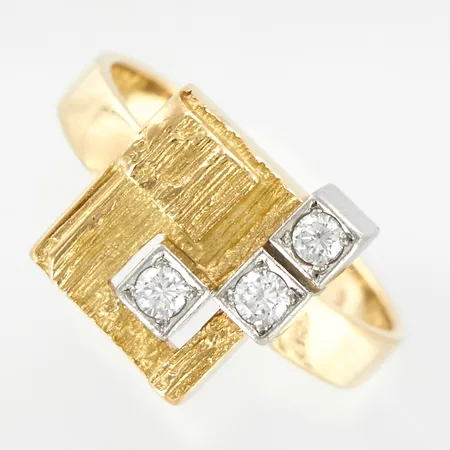 Ring Lapponia Diamond City, med diamanter 3x0,05ct, stl 17, bredd: 3,2mm, 18K Vikt: 5,9 g