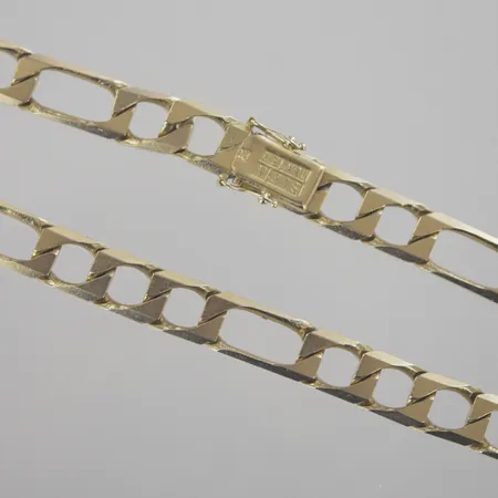 Halskedja figaro, längd 52 cm, bredd 9,5 mm, 18K Vikt: 90,3 g