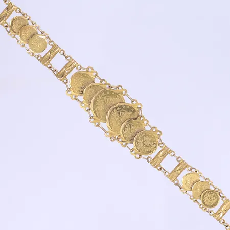 Armband, 18,5cm, bredd 10-19mm, defekt, 21K Vikt: 15,5 g