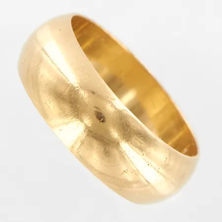 Ring slät, stl 18, bredd 7mm, gravyr, 18K,
