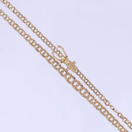 Halskedja doserad Bismarck, 42cm, bredd 3-5mm, bruksslitage, 18K Vikt: 7,6 g