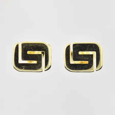 Ett par örhängen med Meandermönster, stl 7x9 mm, 14K. Vikt: 1,1 g